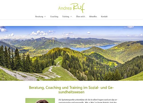Screenshot Andreas Website mit Bergpanorama